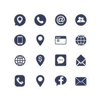 Contact Us icon set collection for websites and mobile applications vector