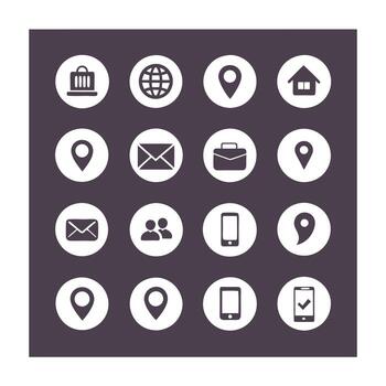 Contact Us icon set collection for websites and mobile applications vector