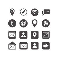 Contact Us icon set collection for websites and mobile applications vector
