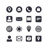 Contact Us icon set collection for websites and mobile applications vector