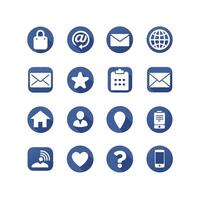 Contact Us icon set collection for websites and mobile applications vector