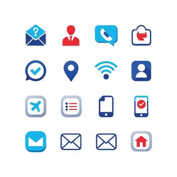 contacto nosotros icono conjunto colección para sitios web y móvil aplicaciones vector