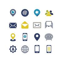 Contact Us icon set collection for websites and mobile applications vector
