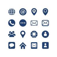 Contact Us icon set collection for websites and mobile applications vector
