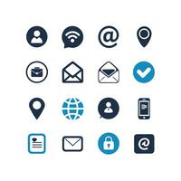 Contact Us icon set collection for websites and mobile applications vector