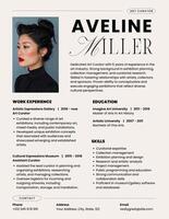 Minimalism Art Curator CV template