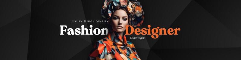 Black Minimalist Fashion Designer Linkedin Banner template