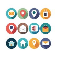 Contact Us icon set collection for websites and mobile applications vector