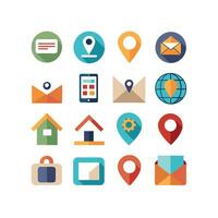 Contact Us icon set collection for websites and mobile applications vector