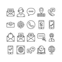 Contact Us icon set collection for websites and mobile applications vector