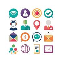 Contact Us icon set collection for websites and mobile applications vector