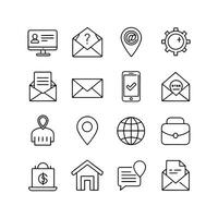 Contact Us icon set collection for websites and mobile applications vector