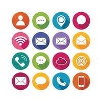 Contact Us icon set collection for websites and mobile applications vector