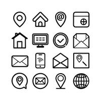Contact Us icon set collection for websites and mobile applications vector