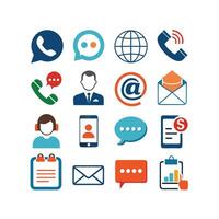 Contact Us icon set collection for websites and mobile applications vector