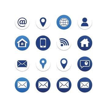 contacto nosotros icono conjunto colección para sitios web y móvil aplicaciones vector