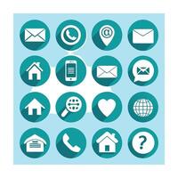 Contact Us icon set collection for websites and mobile applications vector