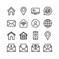 Contact Us icon set collection for websites and mobile applications vector