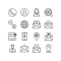Contact Us icon set collection for websites and mobile applications vector