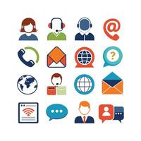 Contact Us icon set collection for websites and mobile applications vector