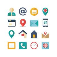 Contact Us icon set collection for websites and mobile applications vector