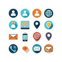 Contact Us icon set collection for websites and mobile applications vector