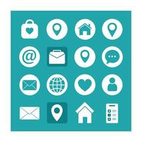 Contact Us icon set collection for websites and mobile applications vector