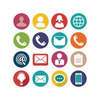 Contact Us icon set collection for websites and mobile applications vector