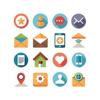 contacto nosotros icono conjunto colección para sitios web y móvil aplicaciones vector