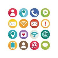 Contact Us icon set collection for websites and mobile applications vector