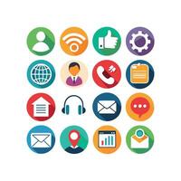 Contact Us icon set collection for websites and mobile applications vector