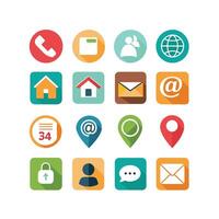 Contact Us icon set collection for websites and mobile applications vector