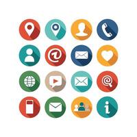 Contact Us icon set collection for websites and mobile applications vector