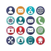 Contact Us icon set collection for websites and mobile applications vector