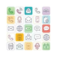 Contact Us icon set collection for websites and mobile applications vector