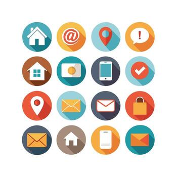 contacto nosotros icono conjunto colección para sitios web y móvil aplicaciones vector