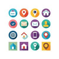 Contact Us icon set collection for websites and mobile applications vector