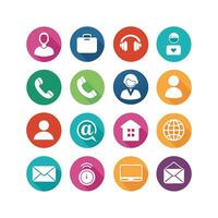 Contact Us icon set collection for websites and mobile applications vector