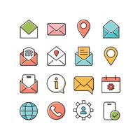 Contact Us icon set collection for websites and mobile applications vector