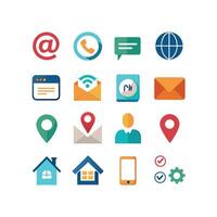Contact Us icon set collection for websites and mobile applications vector