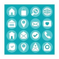 Contact Us icon set collection for websites and mobile applications vector