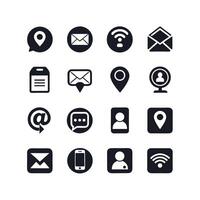 Contact Us icon set collection for websites and mobile applications vector