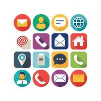 Contact Us icon set collection for websites and mobile applications vector