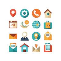 Contact Us icon set collection for websites and mobile applications vector