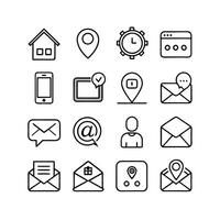 Contact Us icon set collection for websites and mobile applications vector