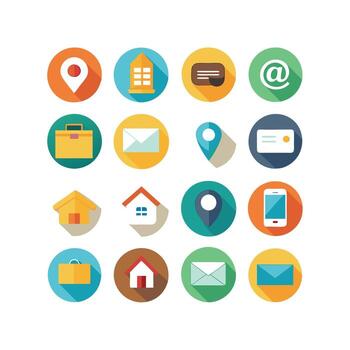 contacto nosotros icono conjunto colección para sitios web y móvil aplicaciones vector