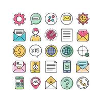 Contact Us icon set collection for websites and mobile applications vector