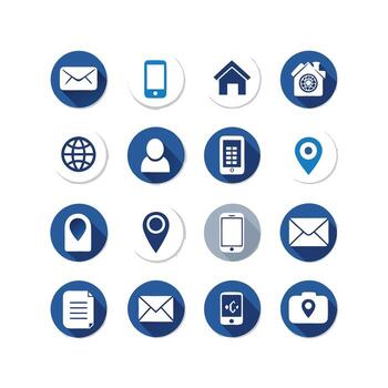 contacto nosotros icono conjunto colección para sitios web y móvil aplicaciones vector