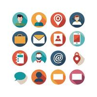 Contact Us icon set collection for websites and mobile applications vector