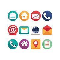 Contact Us icon set collection for websites and mobile applications vector